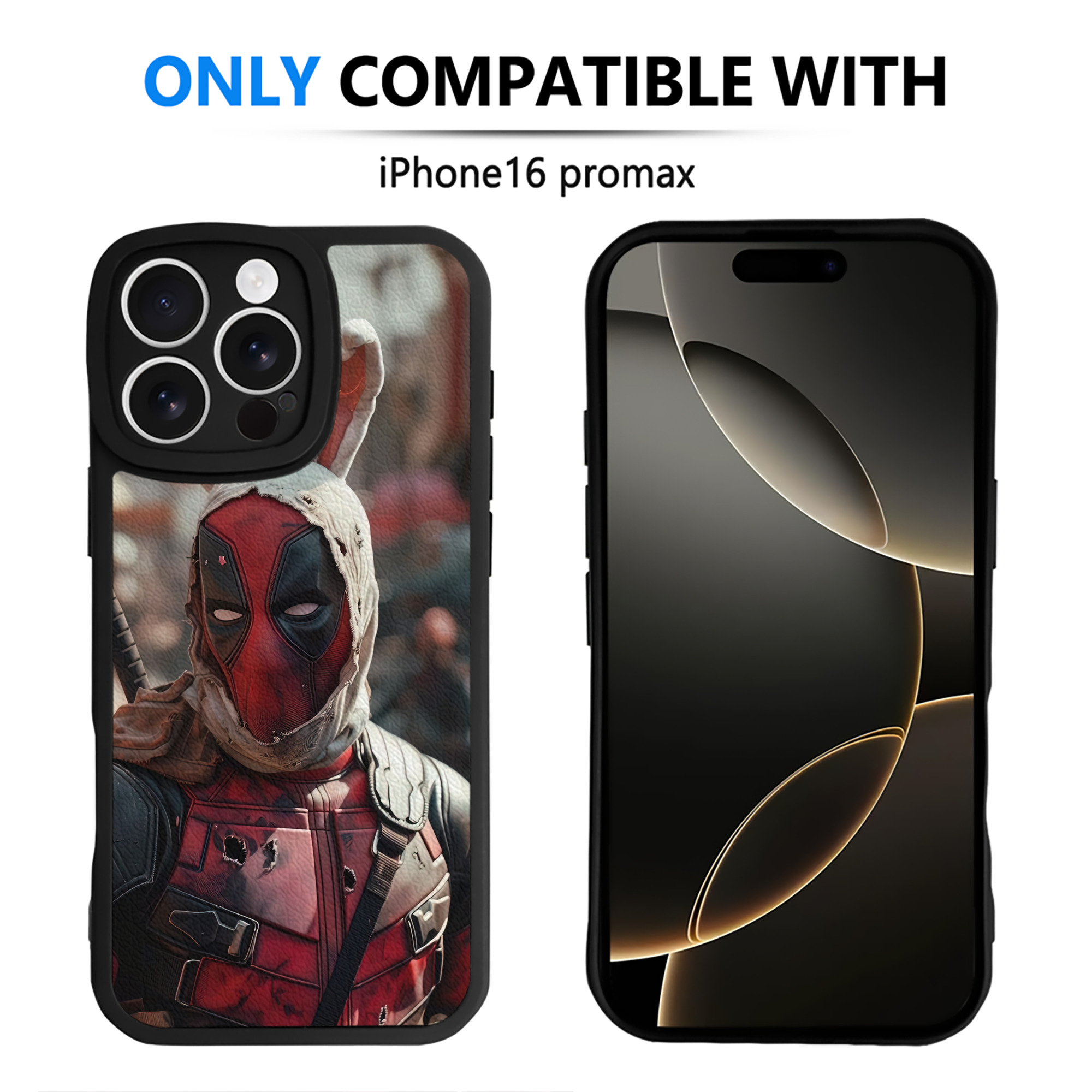 （画像用） Deadpool デッドプール 【iPhone 16シリーズ対応】シリコンスマホケース（レザー調） 材質：シリコン